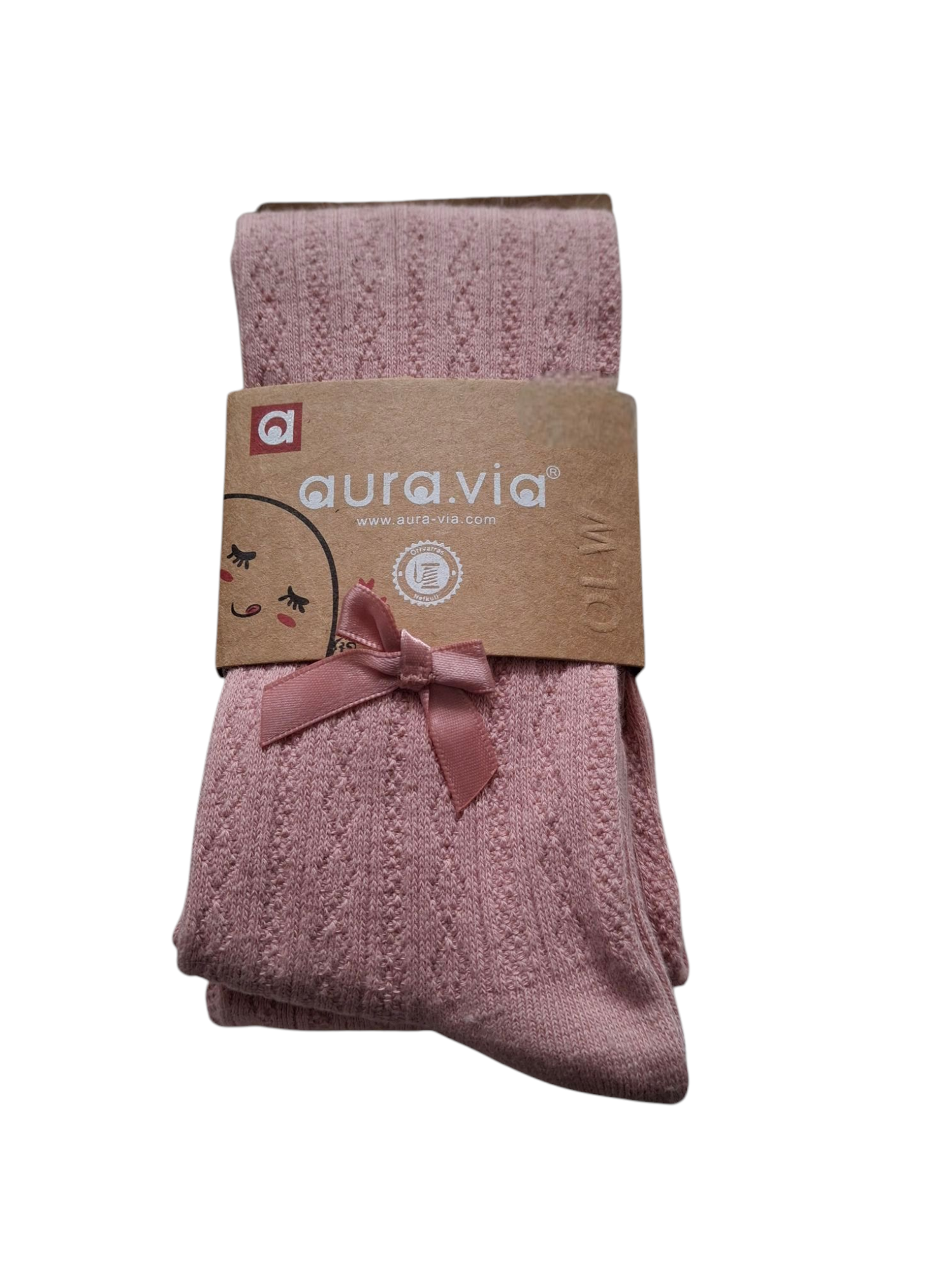 Ażurowe rajstopki dla dziewczynki z delikatną kokardką po boku, 90% bawełna – miękkie i eleganckie - obrazek 7