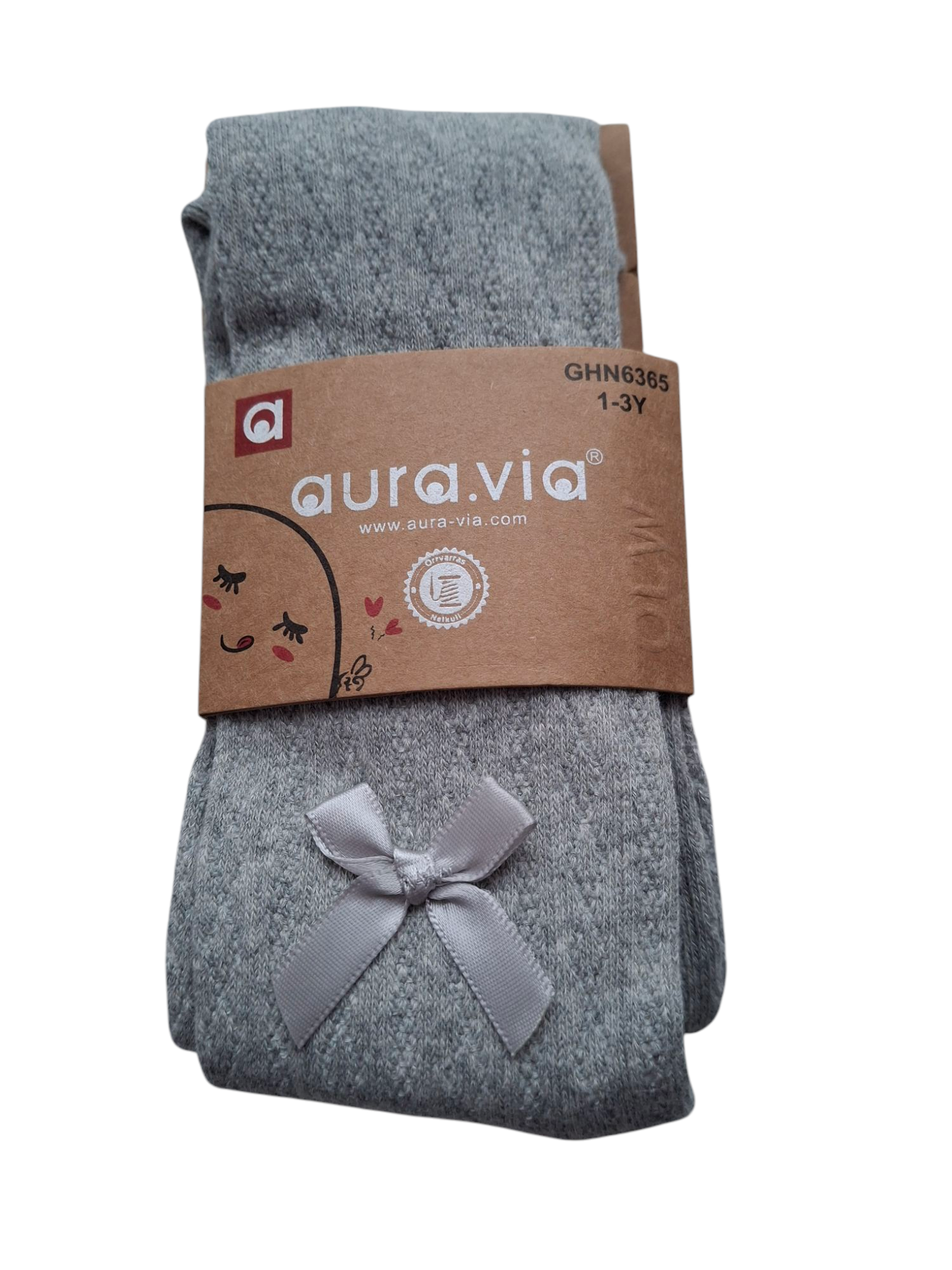 Ażurowe rajstopki dla dziewczynki z delikatną kokardką po boku, 90% bawełna – miękkie i eleganckie - obrazek 2