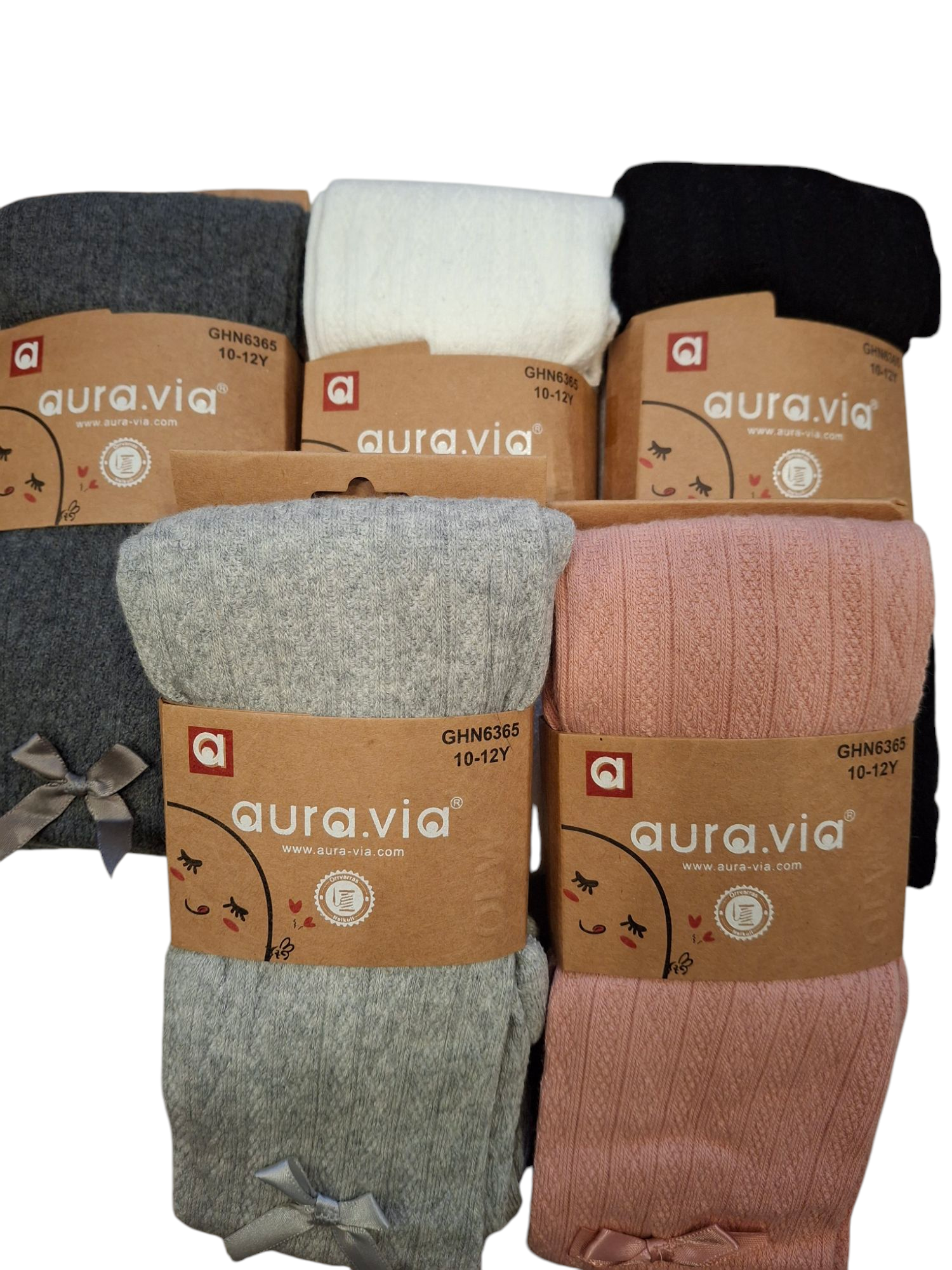 Ażurowe rajstopki dla dziewczynki z delikatną kokardką po boku, 90% bawełna – miękkie i eleganckie