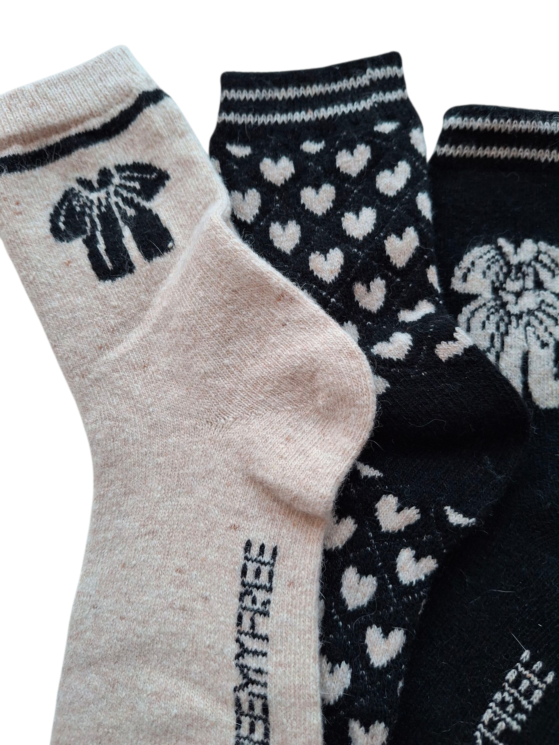 Zestaw 4-pak skarpetek damskich wełnianych – 40% wełna, 35% angora – ciepłe, trwałe i elastyczne - obrazek 2