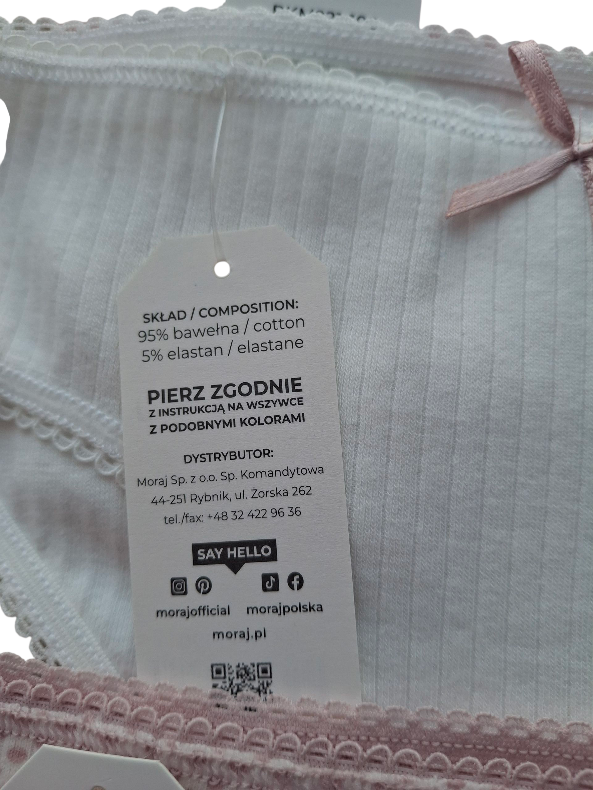 3-pak majteczek dziewczęcych fig – bawełniane, białe i różowe w kropeczki - obrazek 3