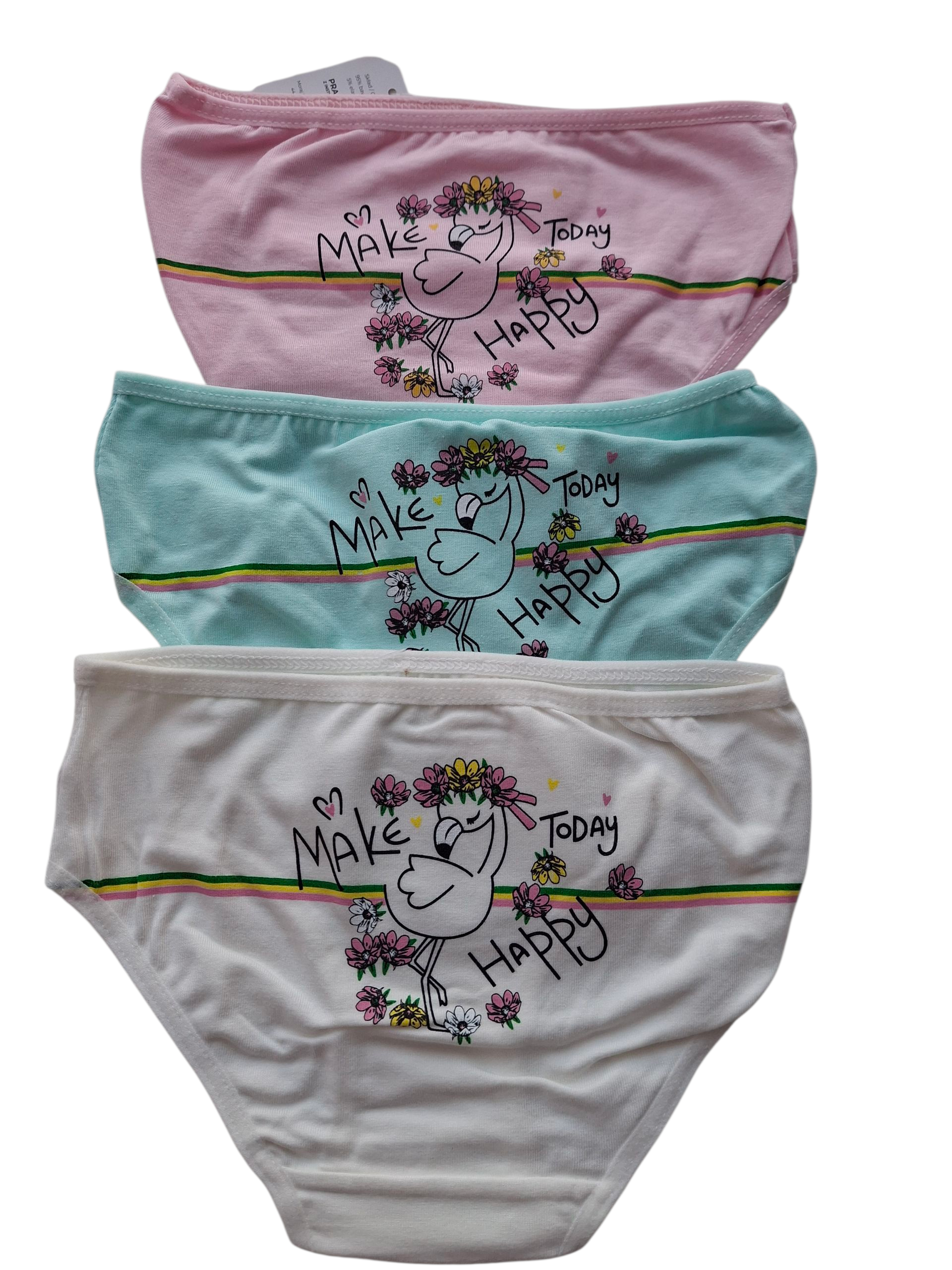 3-pak majteczek dziewczęcych fig – bawełniane, miękkie, kolorowe