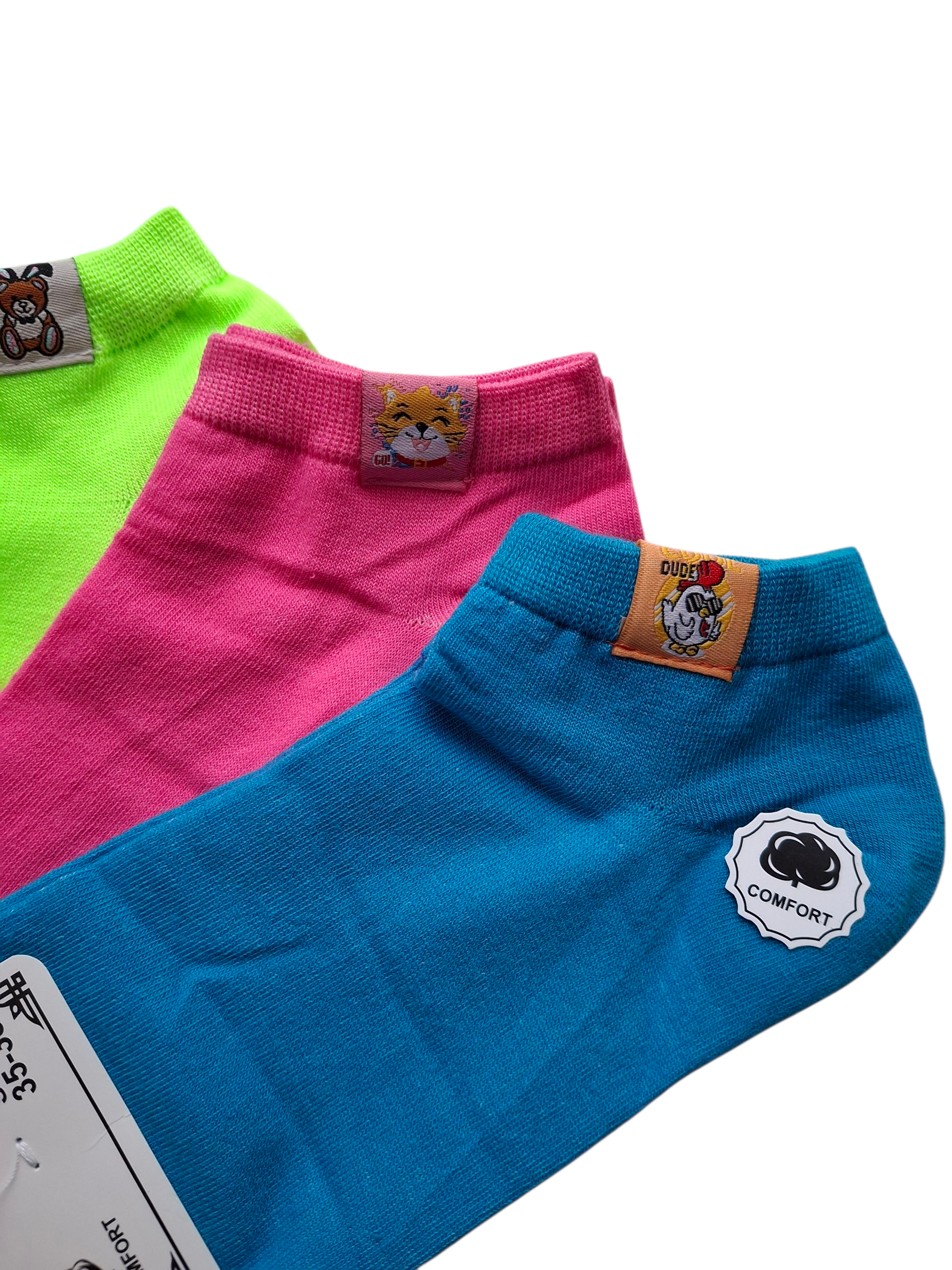 5-pak bawełnianych skarpetek stopek damskich – kolorowe, wygodne, przewiewne - obrazek 3