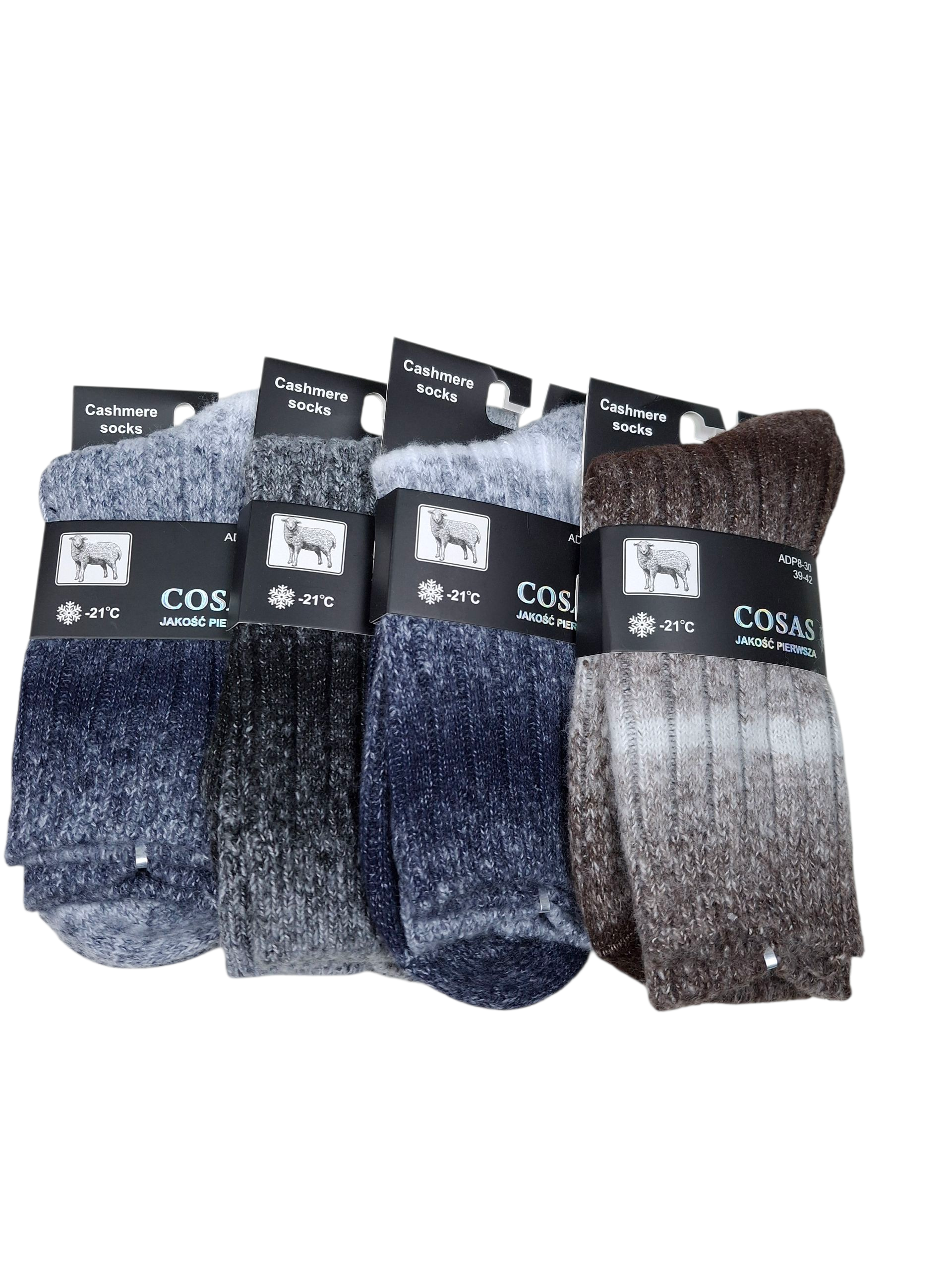 🧦🔥 Zestaw 4-pak męskich skarpetek wełnianych – ciepłe, grube i zimowe ❄️