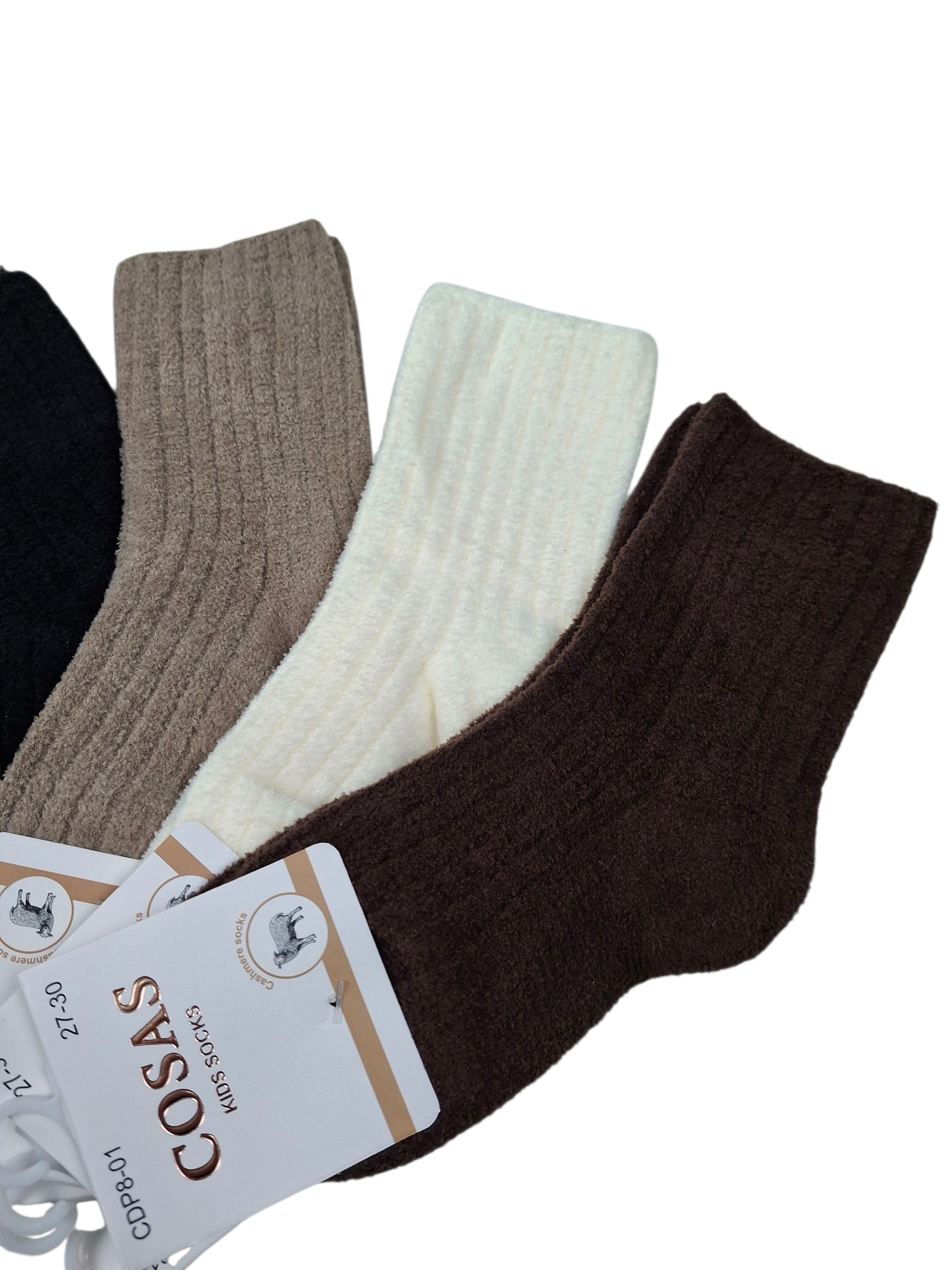 🧦💙 Zestaw 4-pak kaszmirowych skarpetek dla chłopca – ciepłe i zimowe ❄️ - obrazek 3