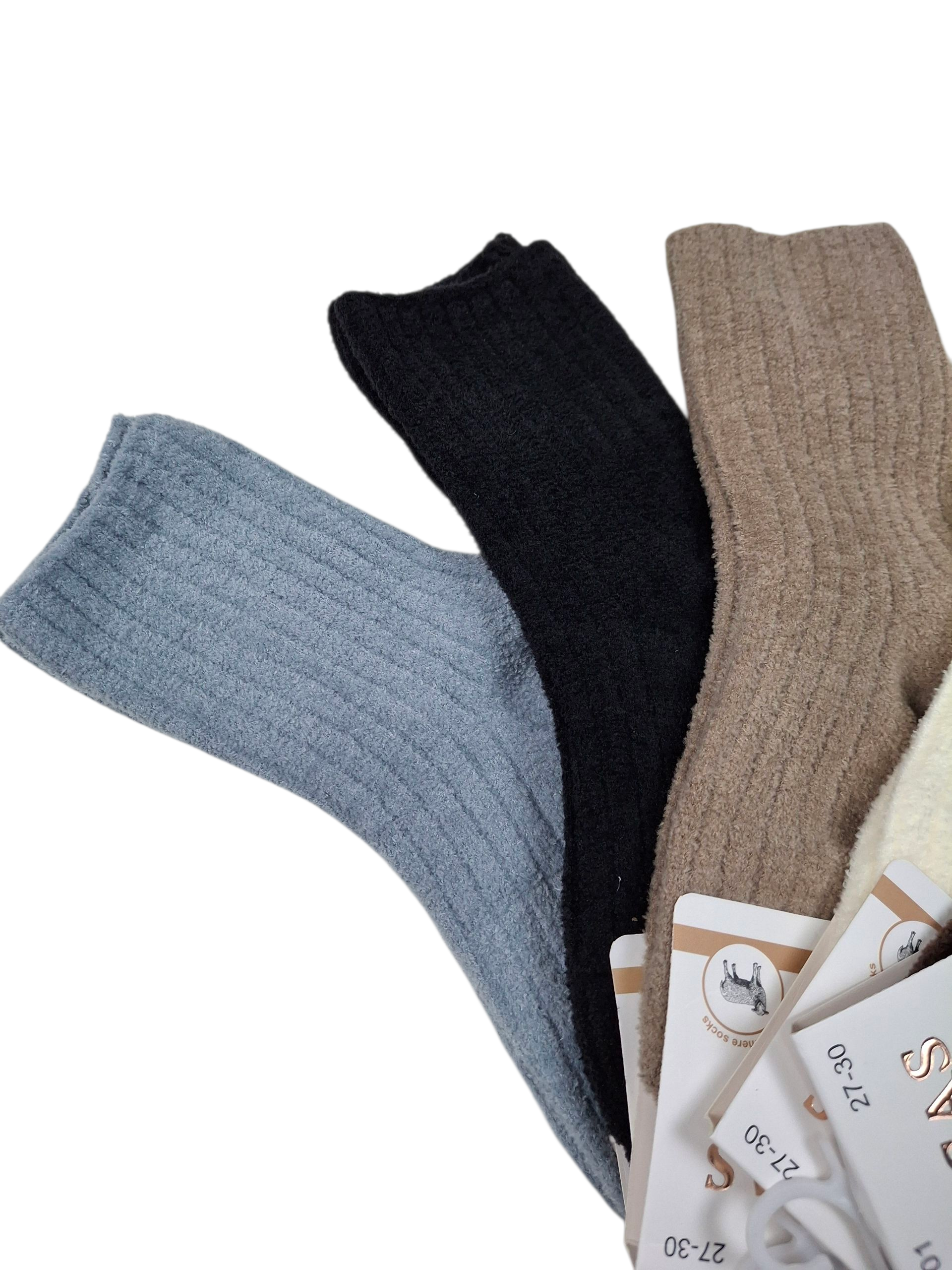 🧦💙 Zestaw 4-pak kaszmirowych skarpetek dla chłopca – ciepłe i zimowe ❄️ - obrazek 2