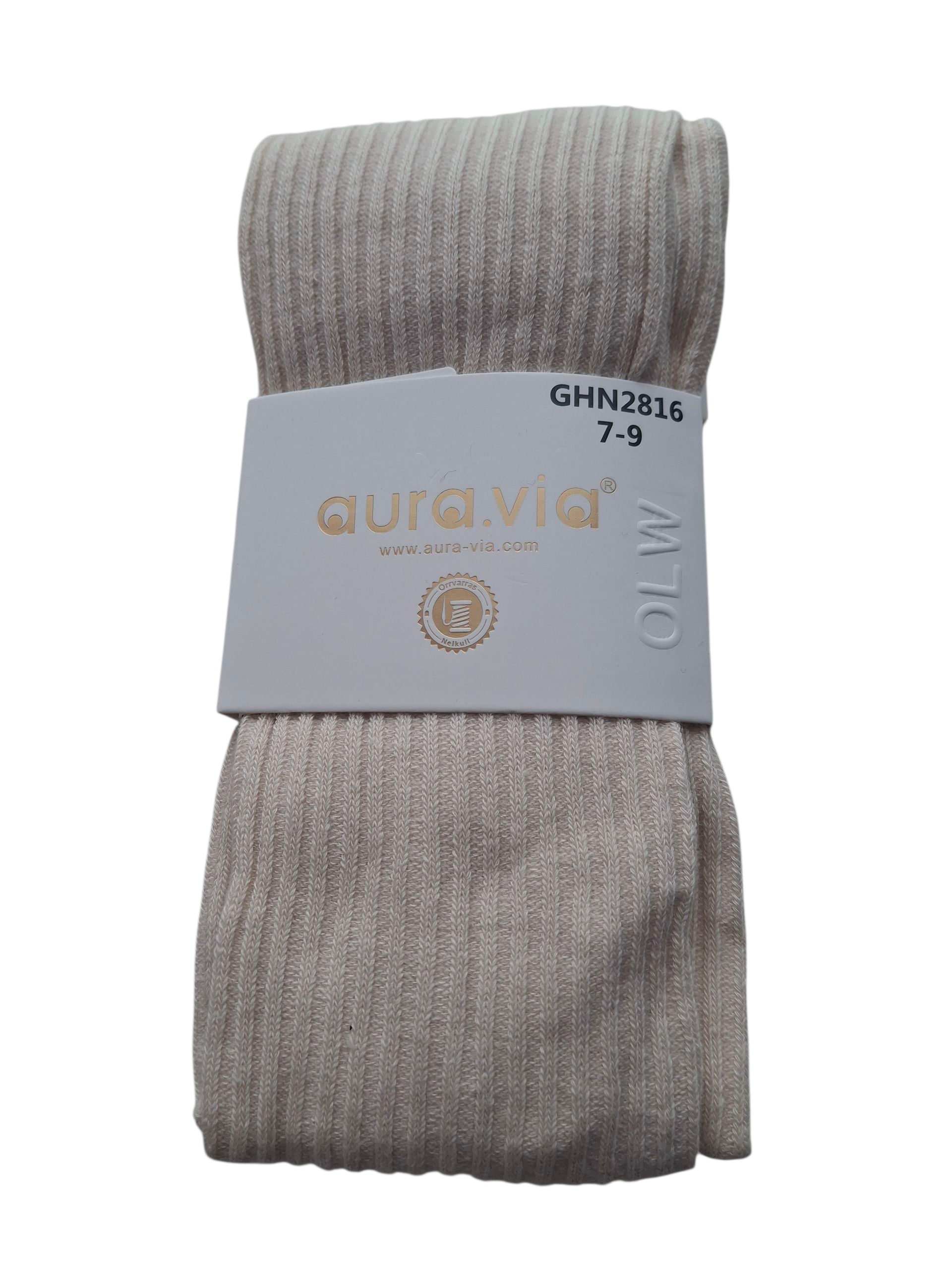 Bawełniane rajstopy dziewczęce prążkowane – ciepłe, elastyczne, kolorowe - obrazek 3