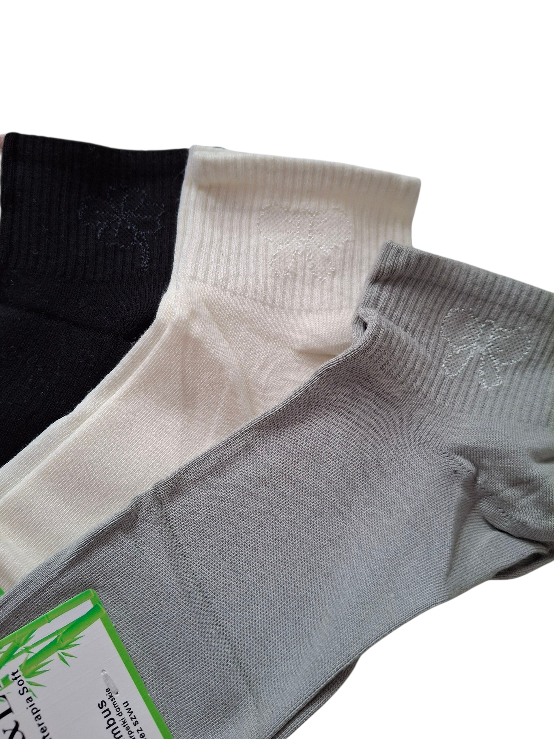 5-pak skarpetek damskich bambusowo- bawełniane z kokardką bezszwowe - obrazek 3