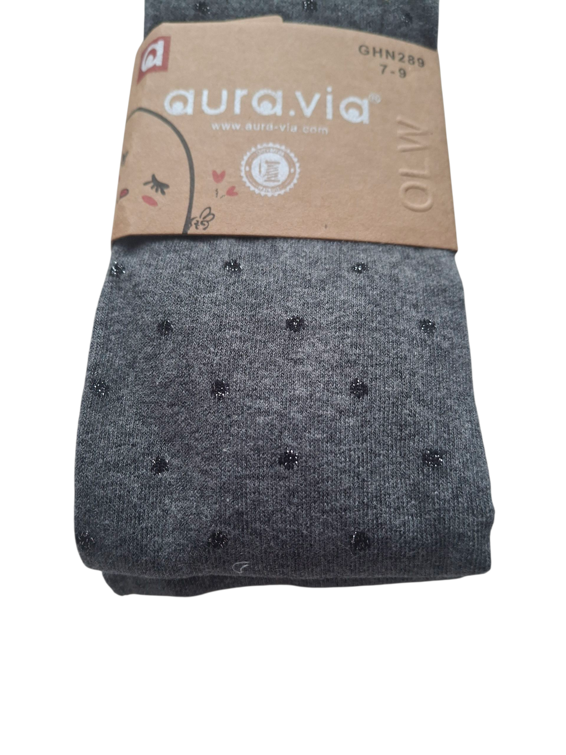 Bawełniane rajstopy dla dziewczynki w kropki – gładkie, elastyczne, 90% bawełna - obrazek 3