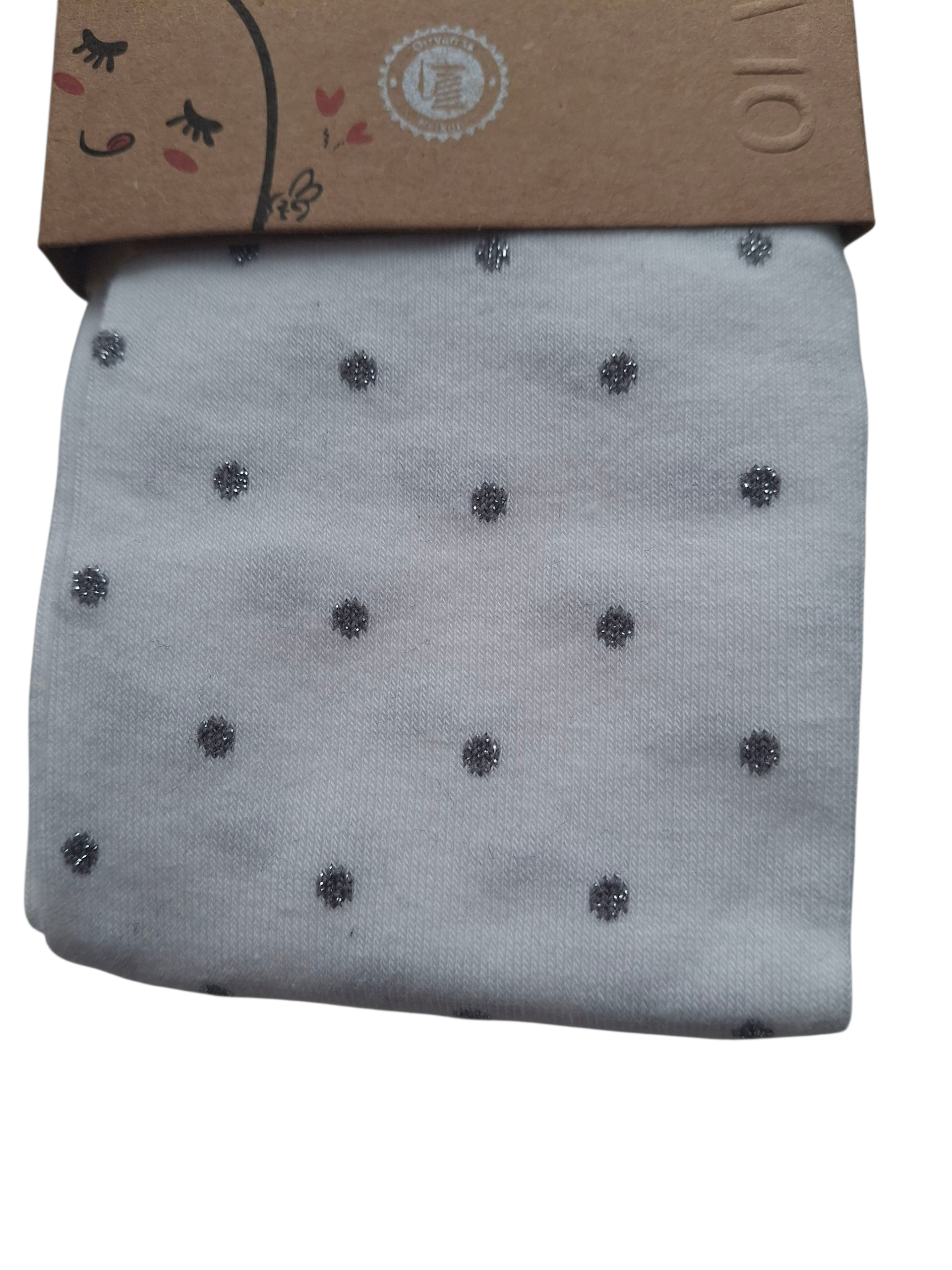 Bawełniane rajstopy dla dziewczynki w kropki – gładkie, elastyczne, 90% bawełna - obrazek 7