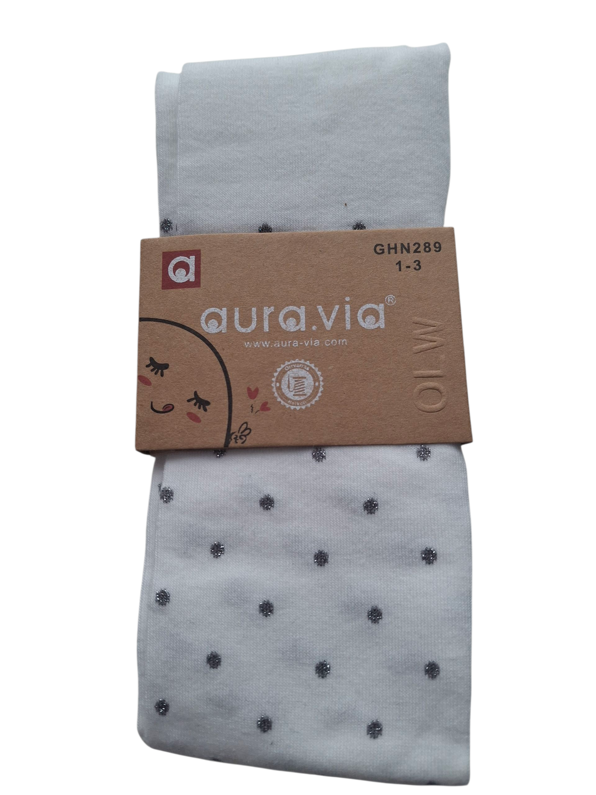 Bawełniane rajstopy dla dziewczynki w kropki – gładkie, elastyczne, 90% bawełna - obrazek 6