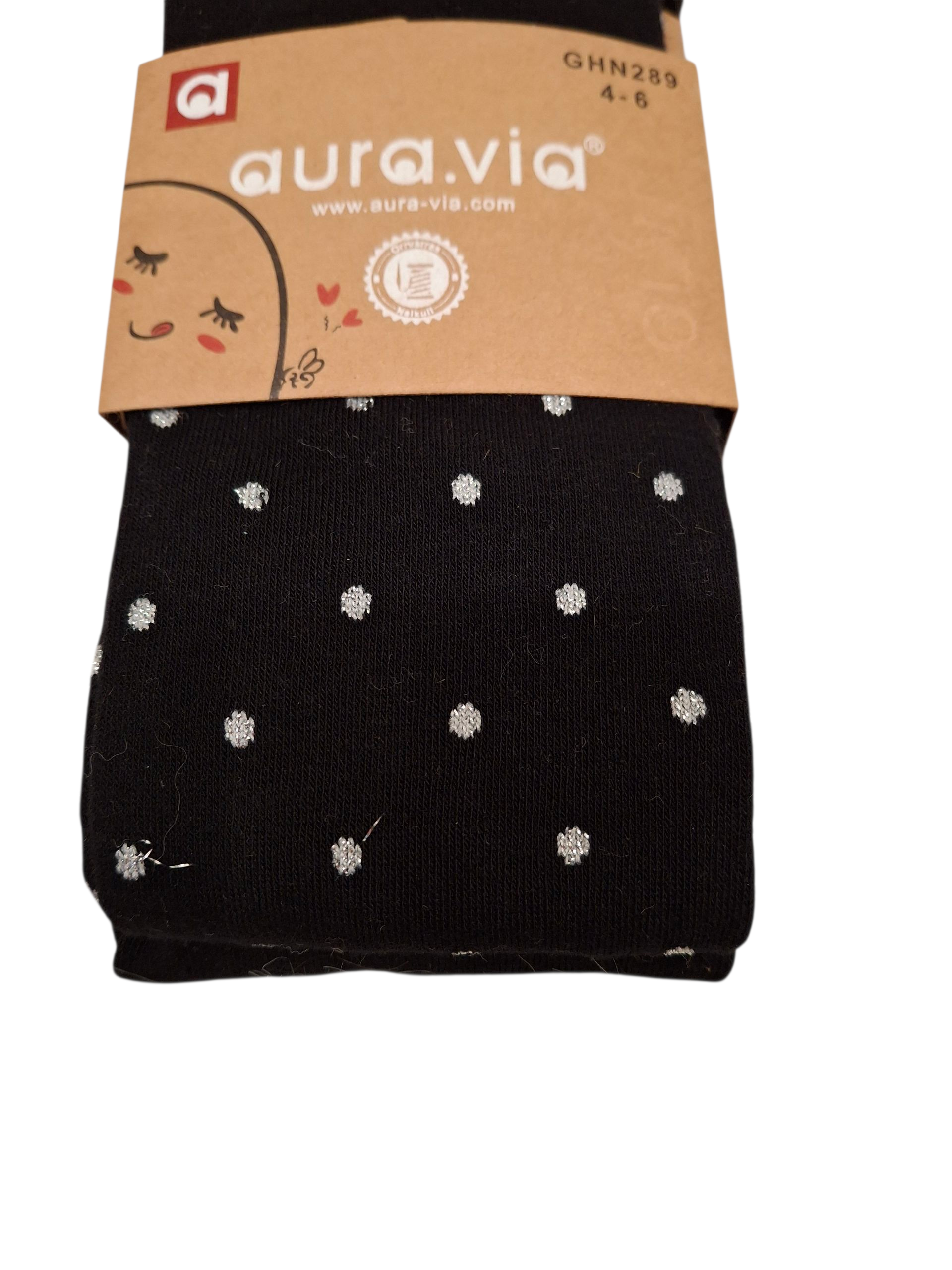 Bawełniane rajstopy dla dziewczynki w kropki – gładkie, elastyczne, 90% bawełna - obrazek 9