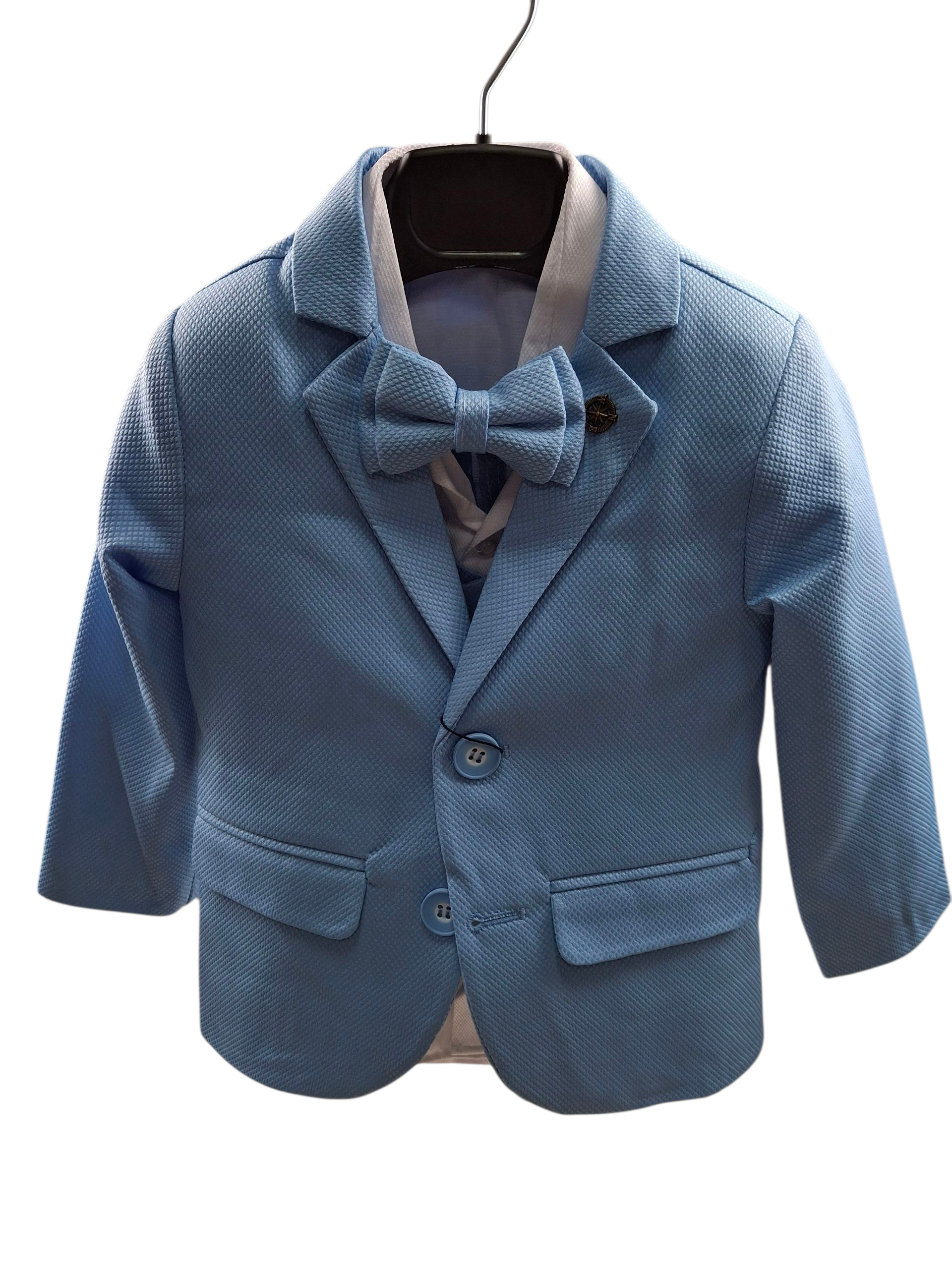 Błękitny elegancki garnitur chłopięcy 5-częściowy – wizytowy - obrazek 3