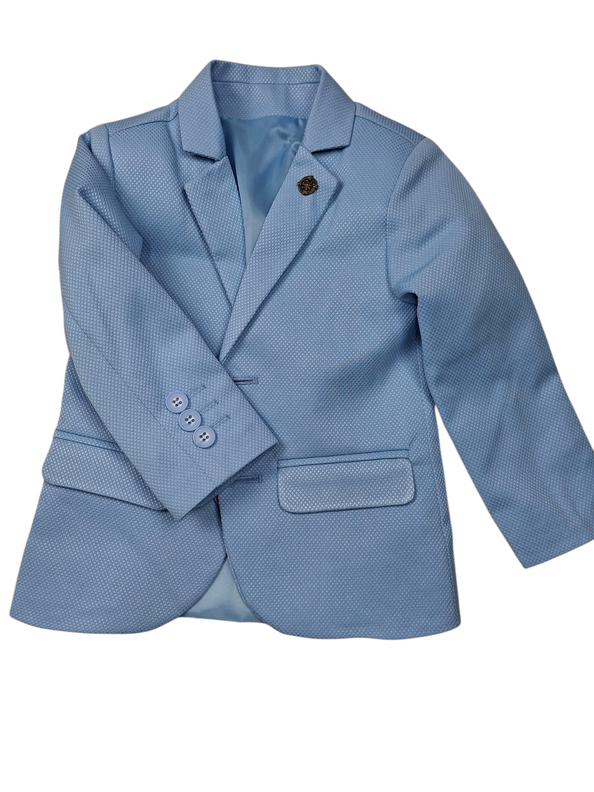 Błękitny elegancki garnitur chłopięcy 5-częściowy – wizytowy - obrazek 5