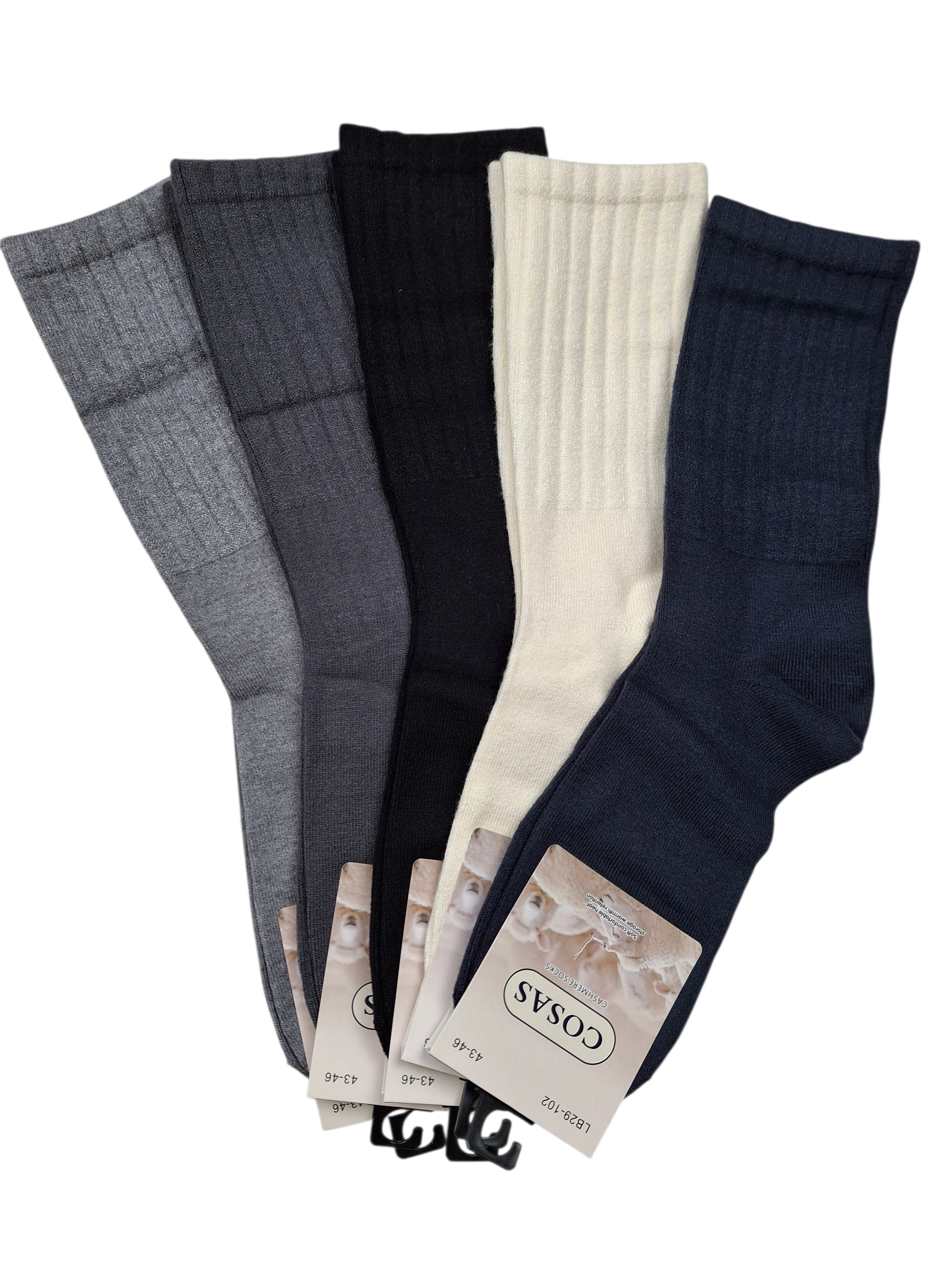 Zestaw 4 par męskich skarpet kaszmirowych zimowych – ciepłe, długie