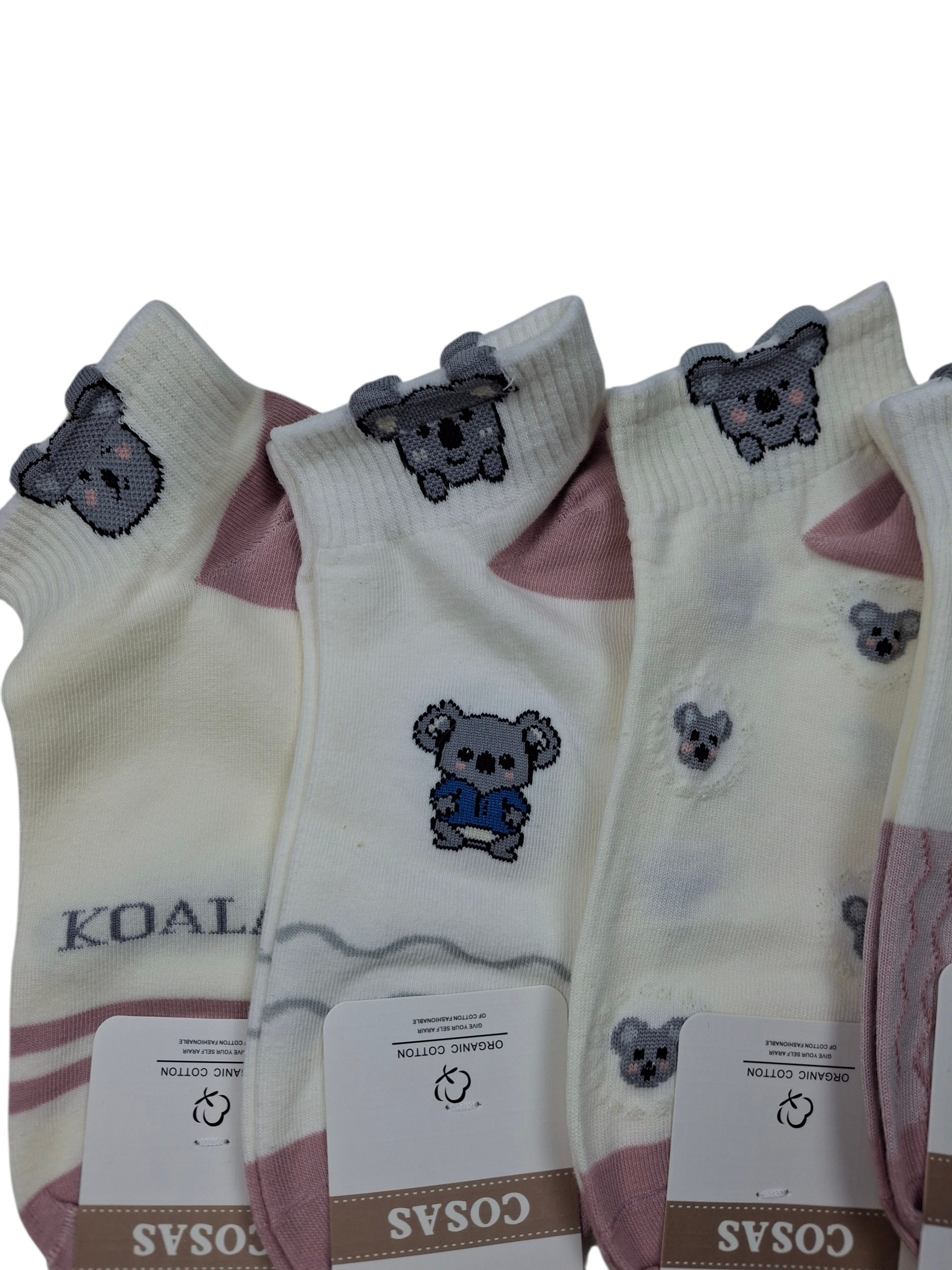 Zestaw 5 par damskich skarpetek w misie koala – miękkie i wygodne - obrazek 2