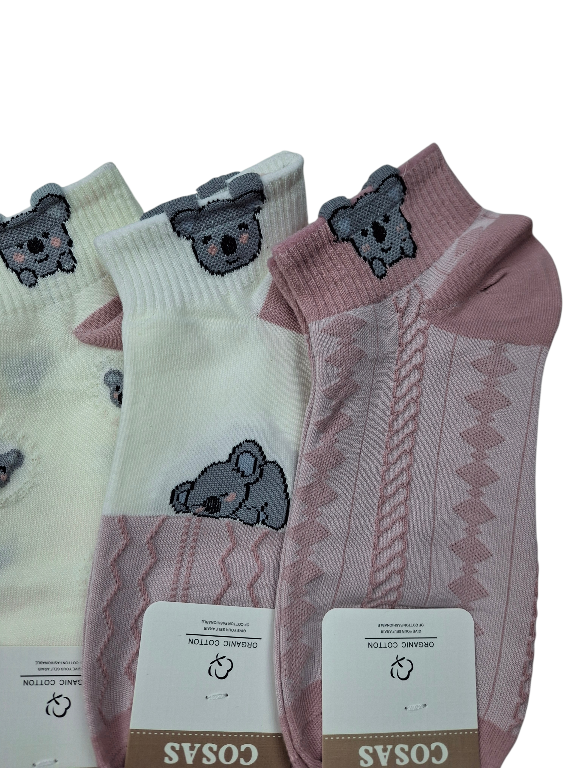 Zestaw 5 par damskich skarpetek w misie koala – miękkie i wygodne - obrazek 3