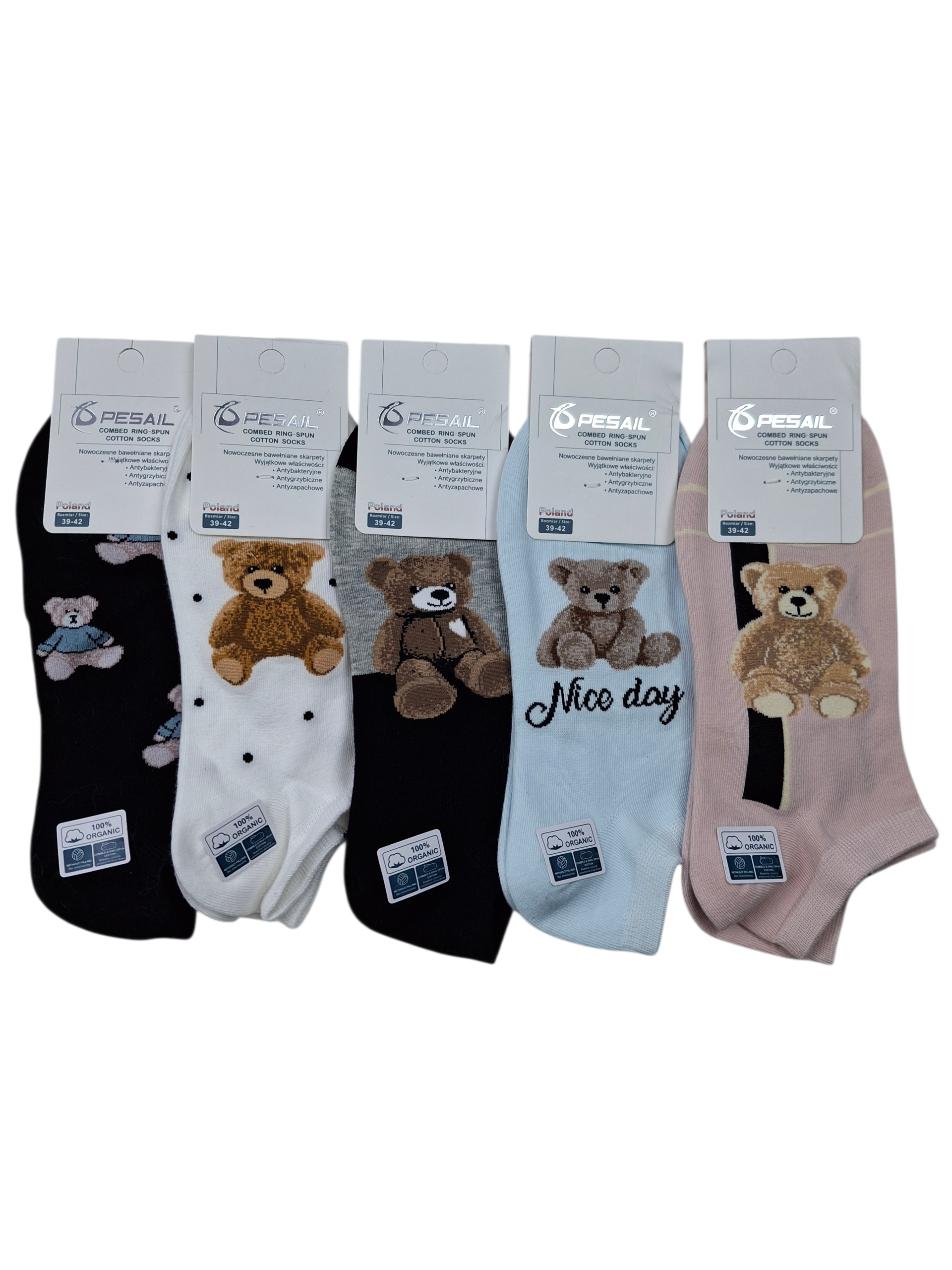 5- pak skarpetek stopek z misiem , bawełniane 98%