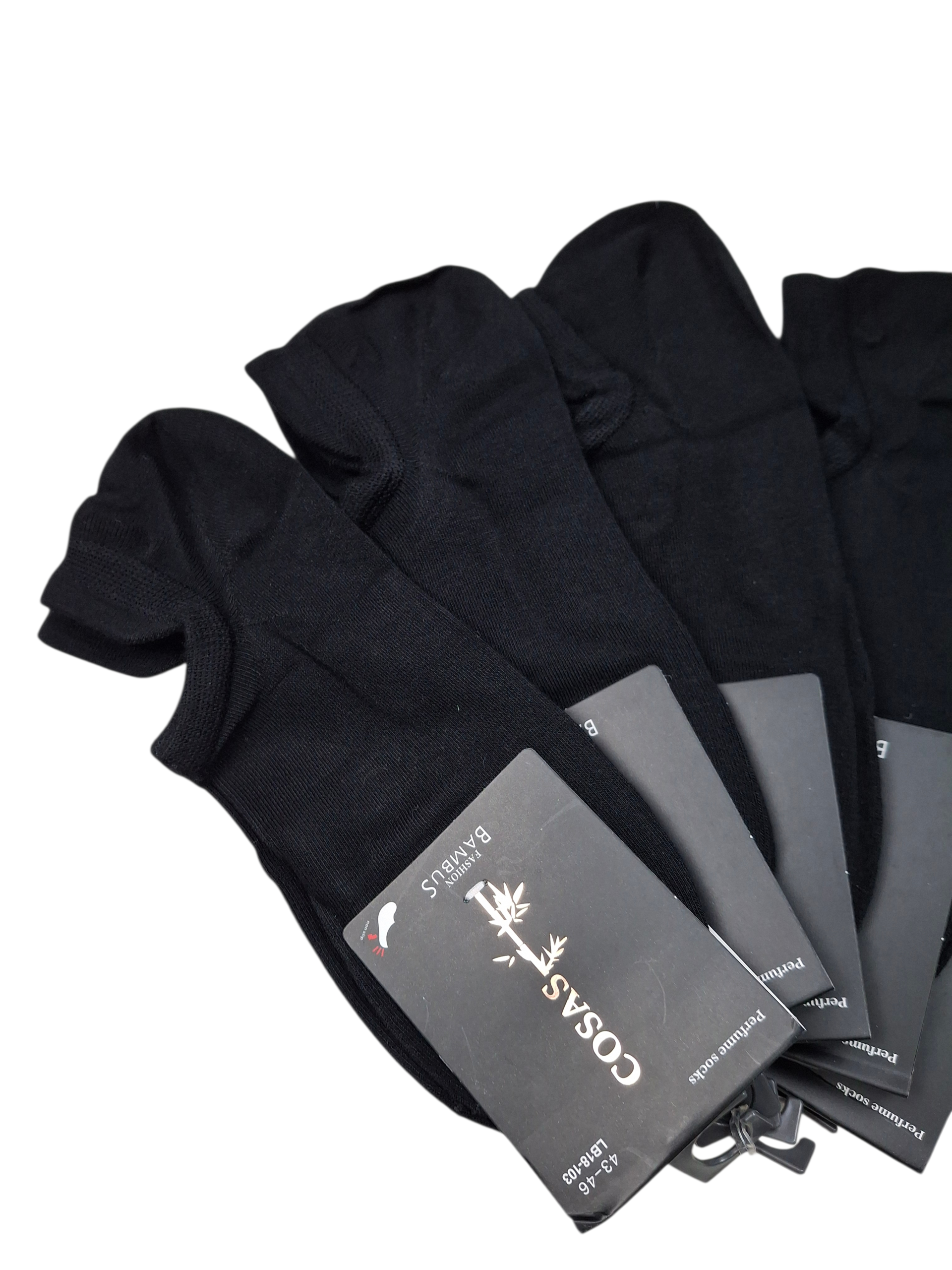 5-pak czarnych skarpetek męskich bambusowych 95% gładkie - obrazek 2