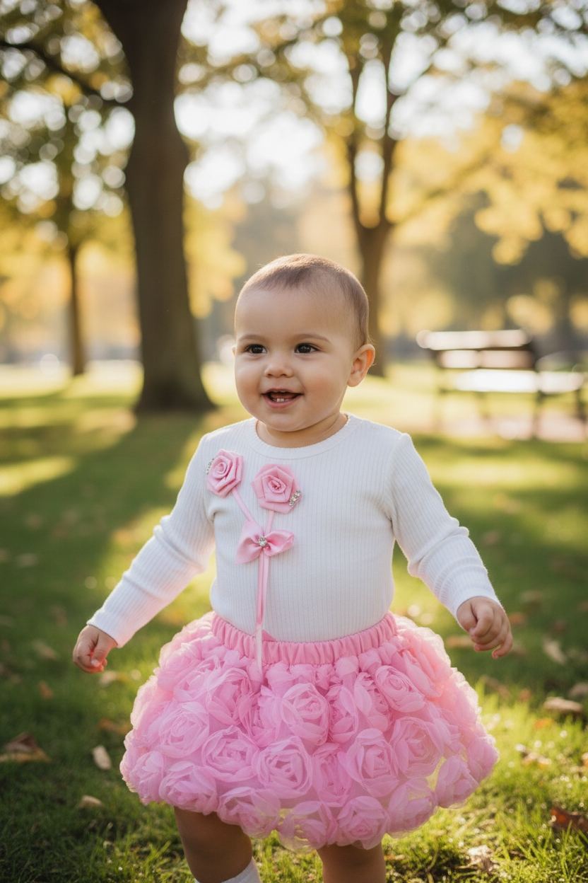 🌸 Komplet dziewczęcy: bluzka + spódniczka tiulowa 🌸 - obrazek 5