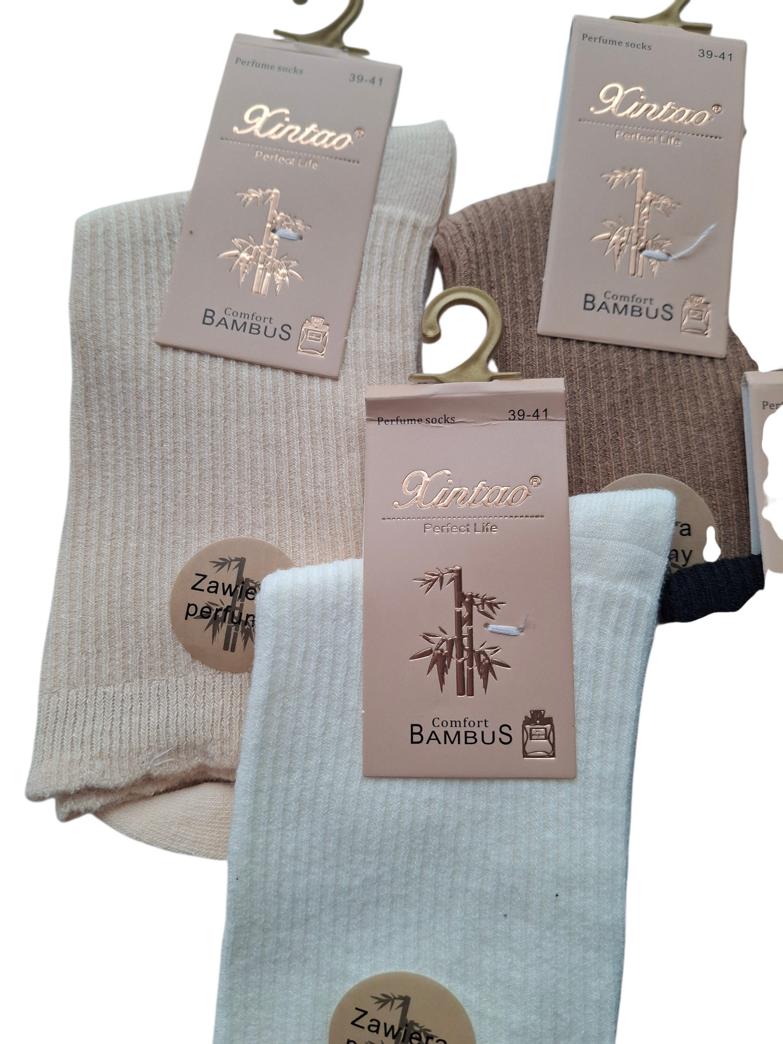 Skarpetki damskie bambusowe | 5-pak | Długie | Prążkowane | Perfumowane - obrazek 2