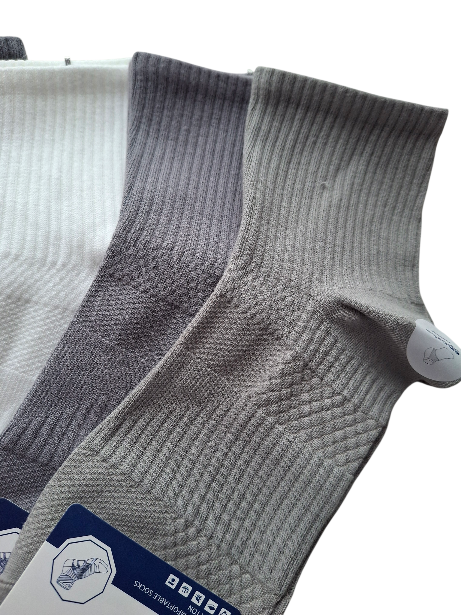 Skarpetki męskie bawełniane | 5-pak | Prążkowane | Kolory neutralne - obrazek 3