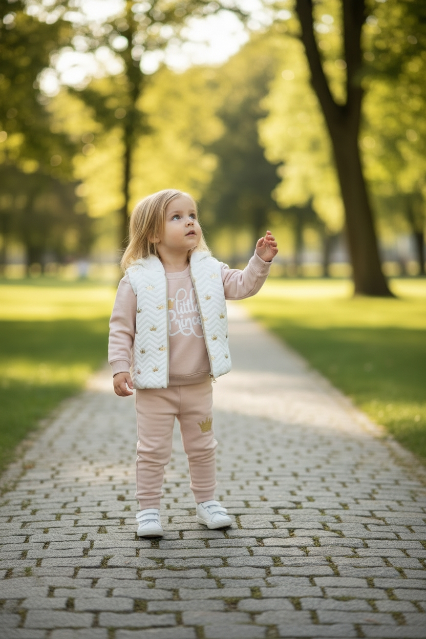 Dziewczęcy zestaw 3-częściowy | Dres + Kamizelka (bezrękawnik) - obrazek 6