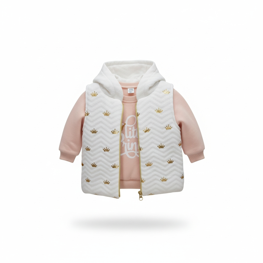 Dziewczęcy zestaw 3-częściowy | Dres + Kamizelka (bezrękawnik) - obrazek 2